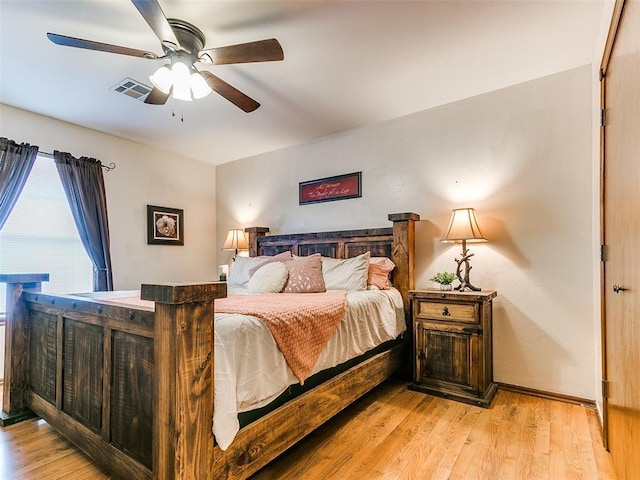 409 NW Jefferson Ave, Piedmont, OK 73078 - bedroom featuring light wood-type flooring and ceiling fan