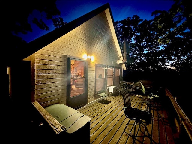 36578 Ns 3500th St, Konawa, OK 74849 - view of deck at night
