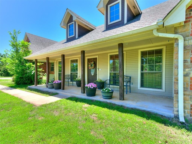 5509 Old Town St, Newalla, OK 74857 - covered porch with a yard