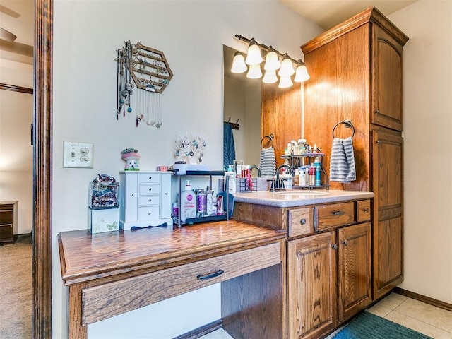 5509 Old Town St, Newalla, OK 74857 - bathroom with vanity and tile patterned flooring