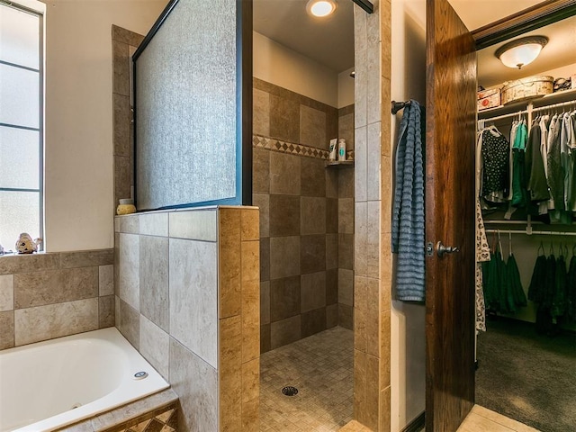 5509 Old Town St, Newalla, OK 74857 - bathroom with a bath, walk in shower, and a spacious closet