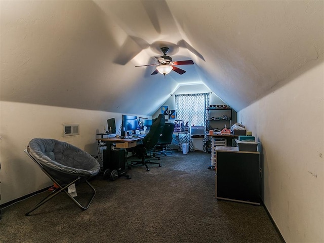 5509 Old Town St, Newalla, OK 74857 - carpeted office space with lofted ceiling and ceiling fan
