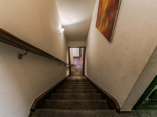 5509 Old Town St, Newalla, OK 74857 - stairway featuring carpet floors and baseboards