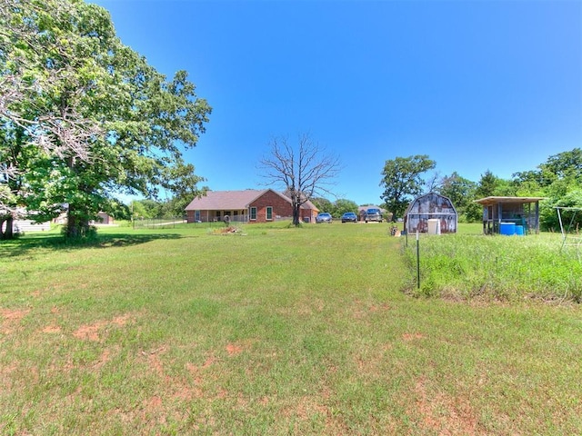 5509 Old Town St, Newalla, OK 74857 - view of green lawn with an outbuilding and a barn