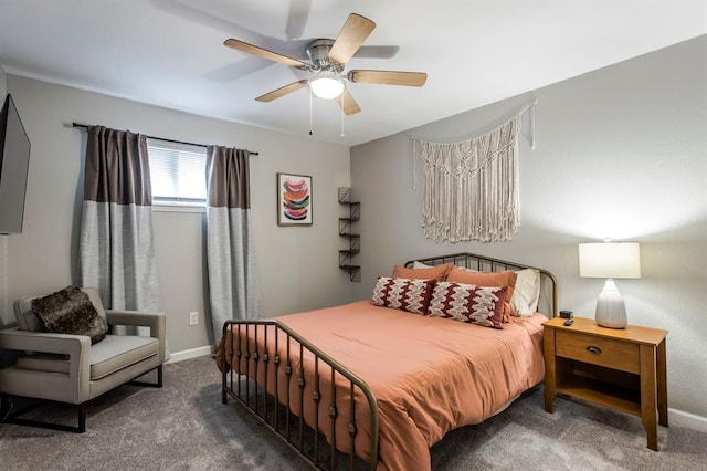 9800 Hummingbird Ln, Oklahoma City, OK 73162 - bedroom featuring carpet flooring, ceiling fan, and baseboards