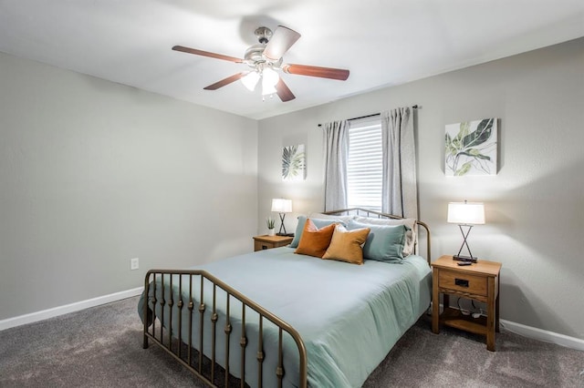 9800 Hummingbird Ln, Oklahoma City, OK 73162 - bedroom featuring carpet flooring, baseboards, and ceiling fan