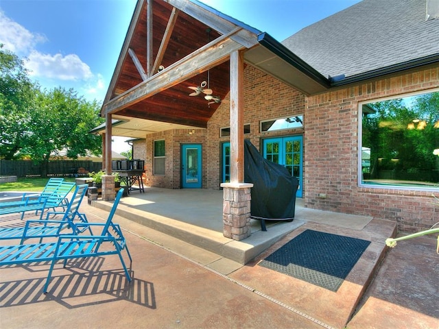4216 SE 86th Pl, Oklahoma City, OK 73135 - view of patio featuring ceiling fan