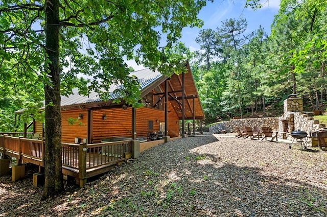 83 Bobber Rd, Broken Bow, OK 74728 - view of yard featuring a deck