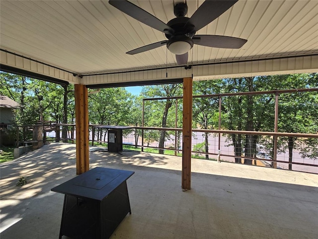 110534 S 4183rd Rd, Checotah, OK 74426 - view of patio / terrace with a ceiling fan