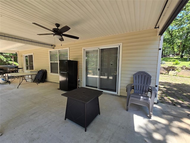 110534 S 4183rd Rd, Checotah, OK 74426 - view of patio / terrace with a ceiling fan and outdoor dining area