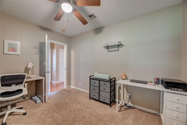 408 S 6th St, Davis, OK 73030 - carpeted office with a ceiling fan and baseboards