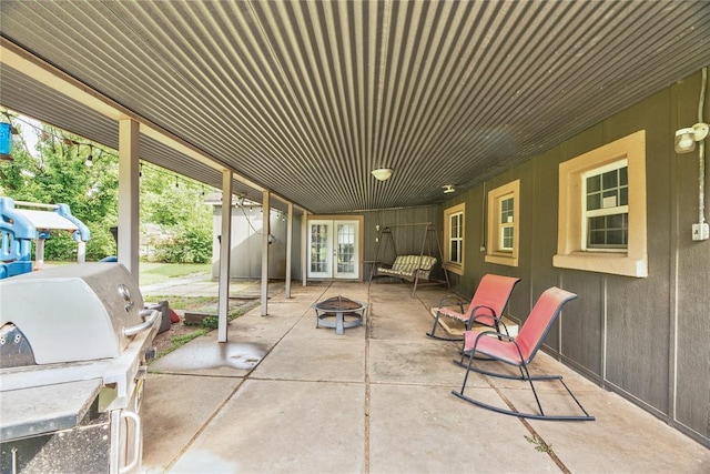 408 S 6th St, Davis, OK 73030 - view of patio / terrace with an outdoor fire pit and french doors