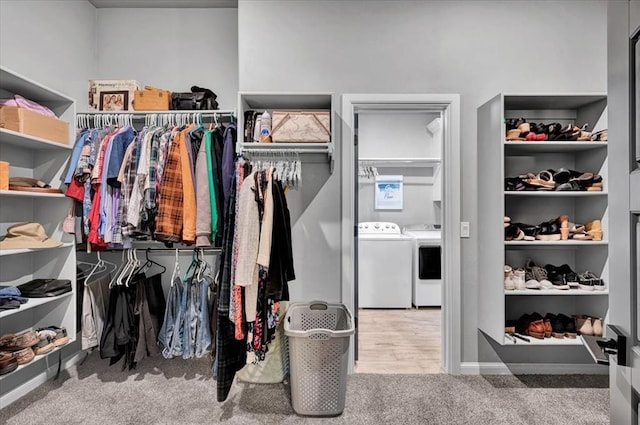 1008 Collis Way, Newcastle, OK 73065 - spacious closet with carpet floors and washer and clothes dryer