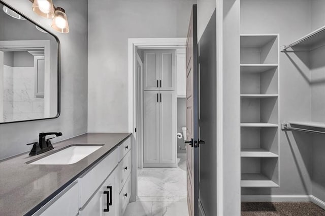1008 Collis Way, Newcastle, OK 73065 - bathroom with vanity and marble finish floors