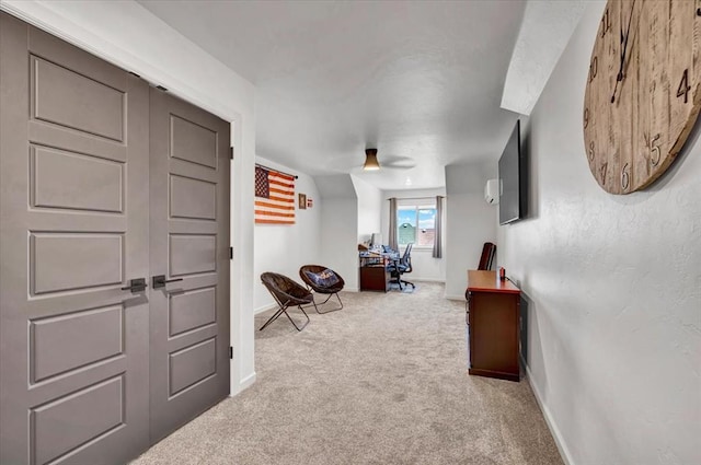 1008 Collis Way, Newcastle, OK 73065 - corridor with carpet flooring, baseboards, and a desk