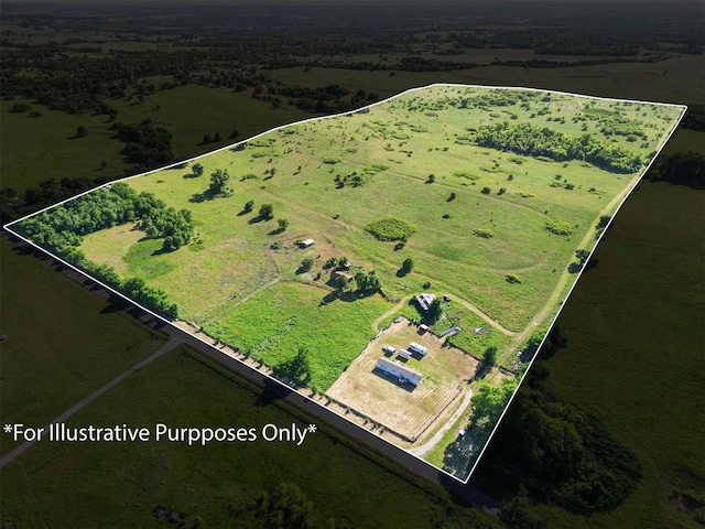 2758 County St Unit 2780, Chickasha, OK 73018 - aerial view of sparsely populated area featuring property parcel outlined