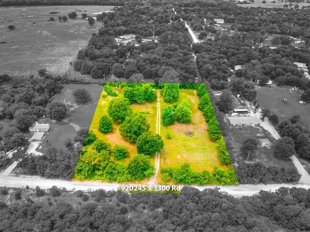 920245 S 3300th Rd, Wellston, OK 74881 - aerial view of sparsely populated area featuring property boundaries highlighted