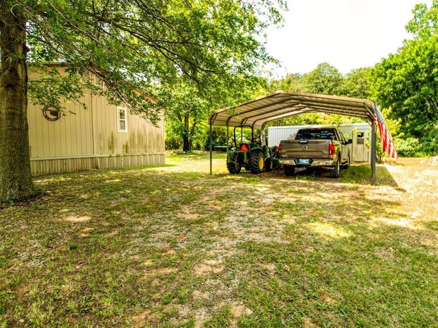 920245 S 3300th Rd, Wellston, OK 74881 - view of yard with driveway and a detached carport