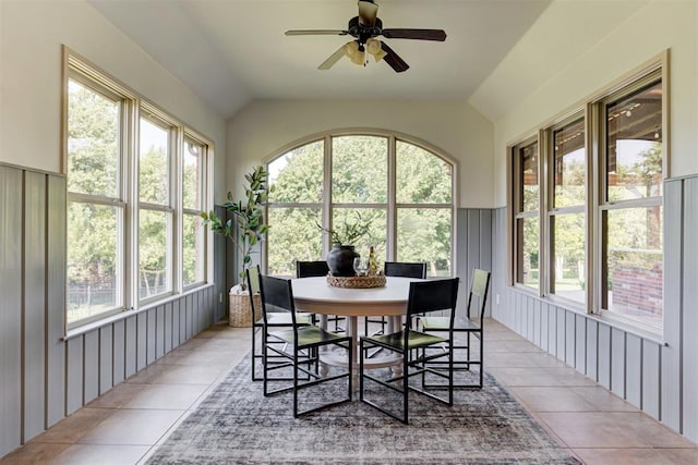 5905 Smoky Hill Trl, Edmond, OK 73034 - sunroom / solarium with tile patterned flooring, vaulted ceiling, and plenty of natural light