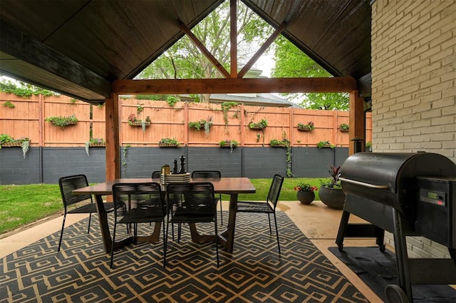 4420 Trophy Dr, Norman, OK 73072 - view of patio featuring a gazebo, grilling area, and outdoor dining space