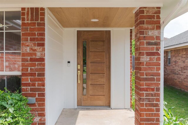 2016 NW 172nd St, Edmond, OK 73012 - property entrance with brick siding