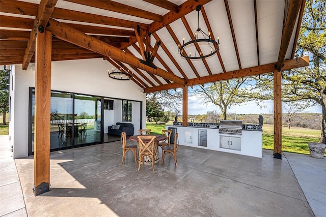 18800 NE 122nd St, Jones, OK 73049 - view of patio featuring outdoor dining space and a sink