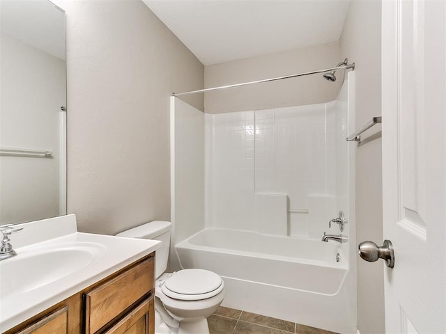 19901 Adagio Ln, Edmond, OK 73012 - full bathroom featuring toilet, vanity, bathing tub / shower combination, and tile patterned flooring