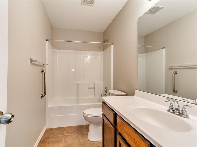 19901 Adagio Ln, Edmond, OK 73012 - full bath featuring toilet, vanity, shower / washtub combination, and baseboards