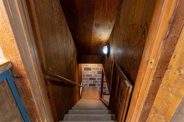 1000 N Canadian Ave, Purcell, OK 73080 - stairway with wooden walls