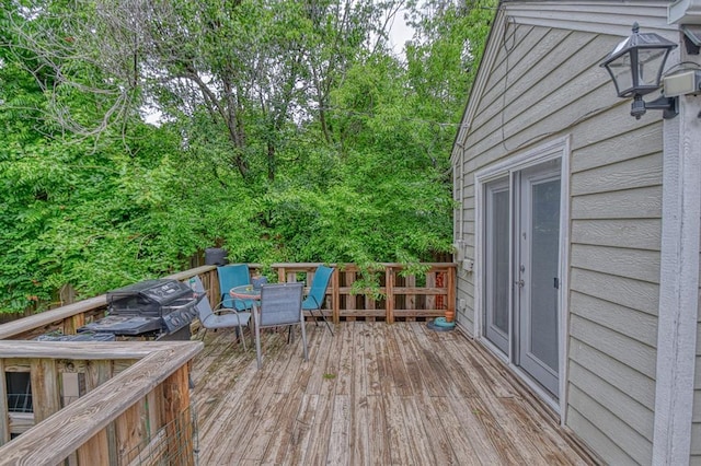 912 E Comanche St, Norman, OK 73071 - deck featuring outdoor dining space and a grill