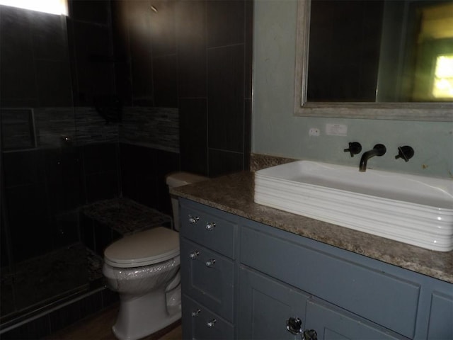 8317 NW 27th St, Bethany, OK 73008 - full bath with toilet, a shower stall, and vanity