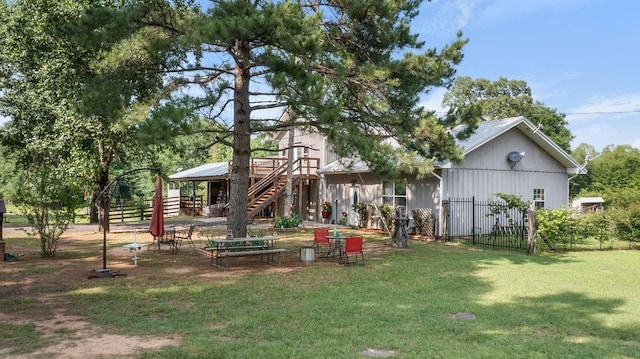2645 E 2090th Rd, Hugo, OK 74743 - rear view of property featuring stairs