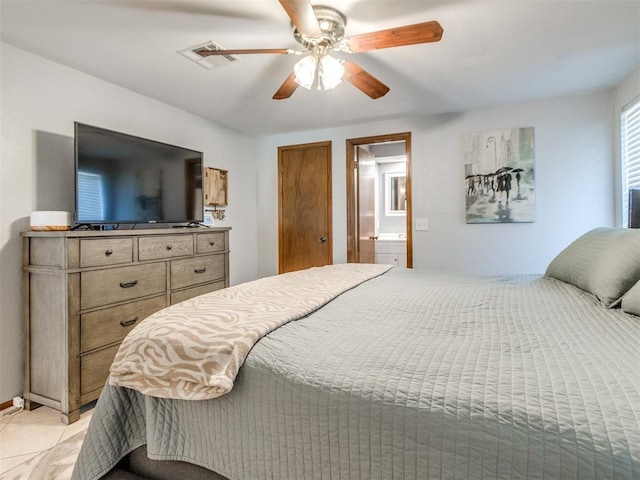 625 Jasmine Pl, Edmond, OK 73003 - bedroom featuring ensuite bath and a ceiling fan