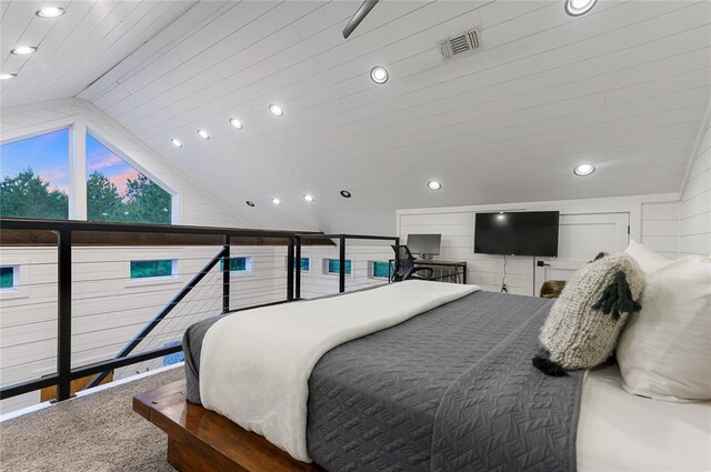 2690 Sweet Home Rd, Broken Bow, OK 74728 - bedroom featuring lofted ceiling and recessed lighting