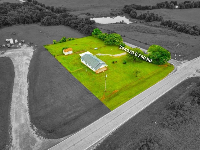 344020 E 760th Rd, Agra, OK 74824 - aerial view of sparsely populated area featuring property boundaries highlighted