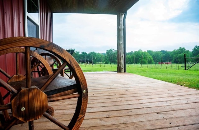 16301 Lewis Rd, Lexington, OK 73051 - wooden deck featuring a lawn and a view of rural / pastoral area