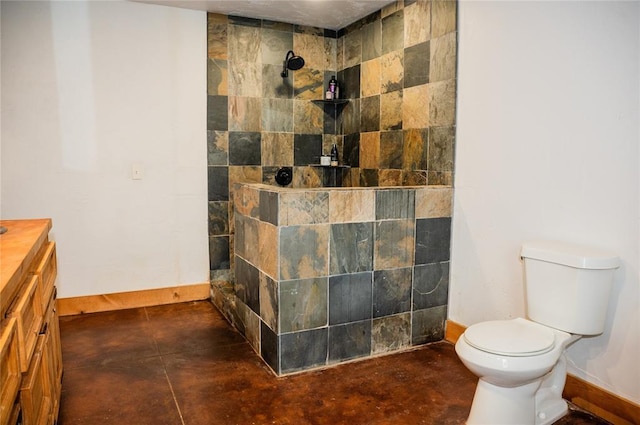 16301 Lewis Rd, Lexington, OK 73051 - full bath featuring a walk in shower, baseboards, toilet, and vanity