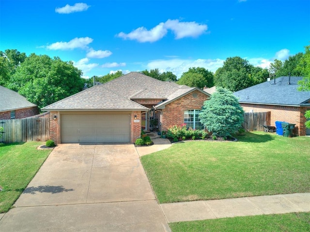 4409 Newport Dr, Norman, OK 73072 - view of front of property featuring brick siding, an attached garage, driveway, and roof with shingles