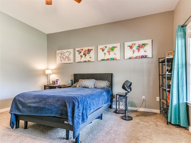 4409 Newport Dr, Norman, OK 73072 - bedroom featuring carpet floors, baseboards, and a ceiling fan