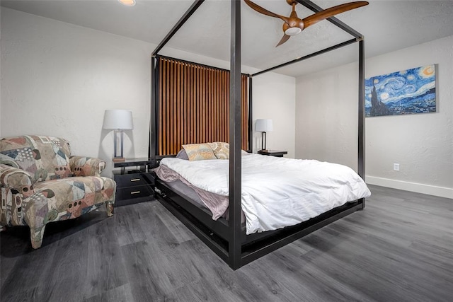 11000 Magnolia Park, Oklahoma City, OK 73120 - bedroom with wood finished floors, baseboards, and ceiling fan