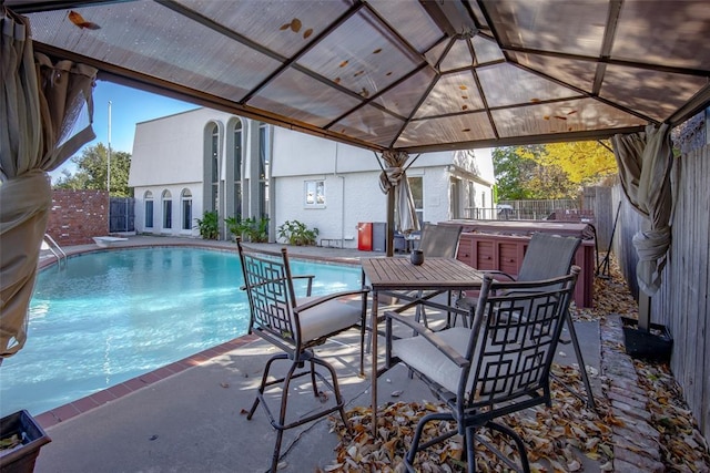 11000 Magnolia Park, Oklahoma City, OK 73120 - view of swimming pool with a fenced backyard, a patio area, and a gazebo