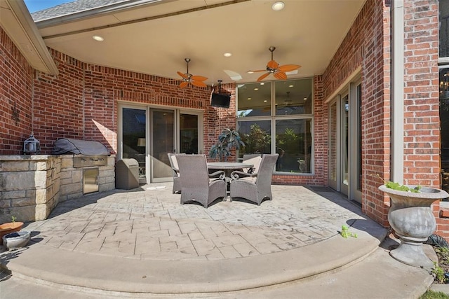 15005 Dourdan Ct, Oklahoma City, OK 73142 - view of patio with ceiling fan and outdoor dining space