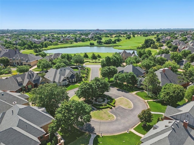15005 Dourdan Ct, Oklahoma City, OK 73142 - aerial view of residential area featuring a nearby body of water