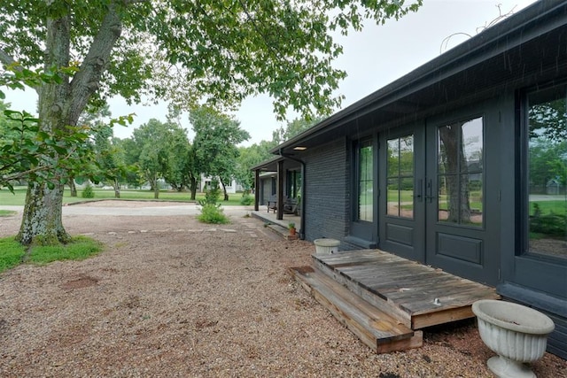 300 E Federal St, Shawnee, OK 74804 - view of yard featuring french doors