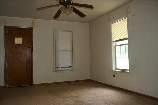1014 S Dewey Ave, Chandler, OK 74834 - carpeted empty room featuring ceiling fan and baseboards