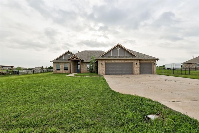 7720 Hawk Ln, Guthrie, OK 73044 - craftsman-style house with driveway, a garage, and brick siding