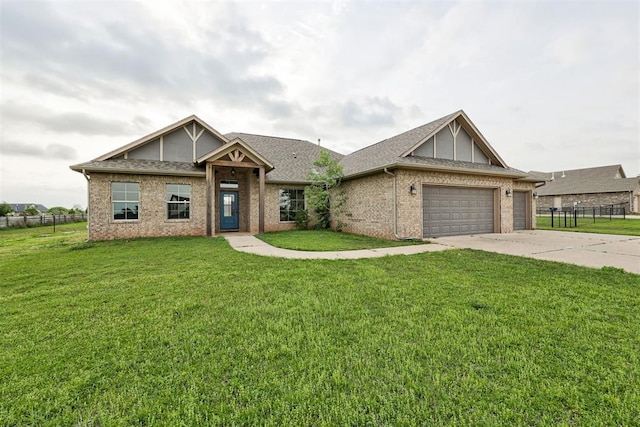 7720 Hawk Ln, Guthrie, OK 73044 - view of front of house with driveway, an attached garage, brick siding, and roof with shingles