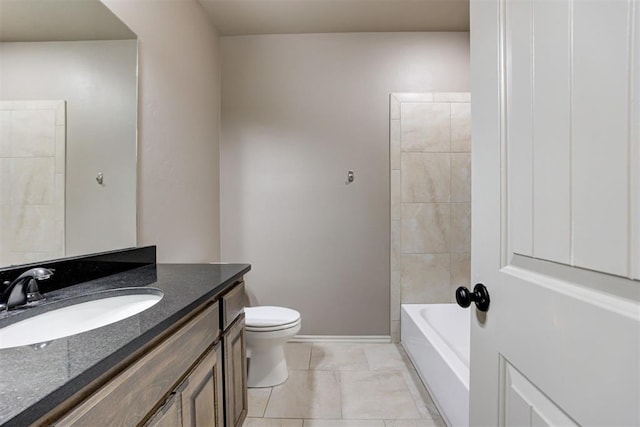7720 Hawk Ln, Guthrie, OK 73044 - full bath featuring vanity, toilet, baseboards, and tile patterned floors