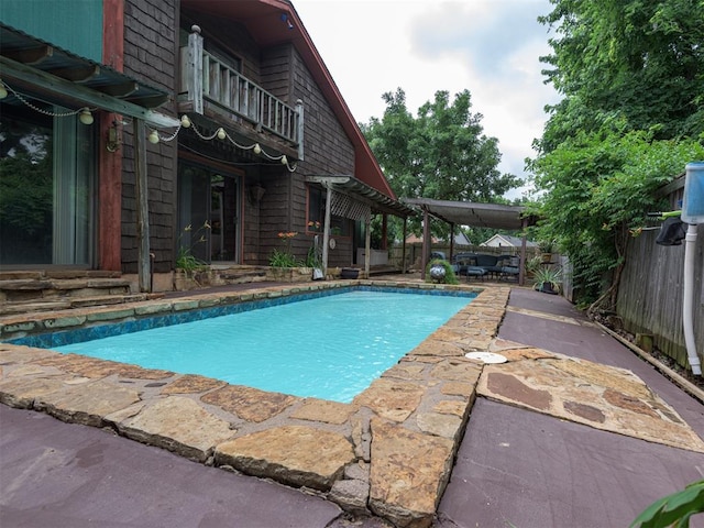 13501 Fox Hollow Rdg, Oklahoma City, OK 73131 - view of swimming pool featuring a fenced backyard and a patio area