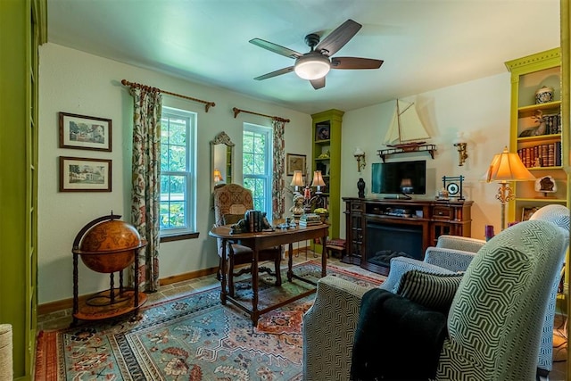 3824 Smoking Oaks Dr, Oklahoma City, OK 73150 - office space featuring baseboards and a ceiling fan